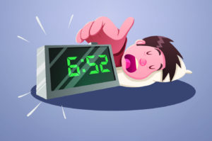 clipart of person hitting snooze on alarm clock