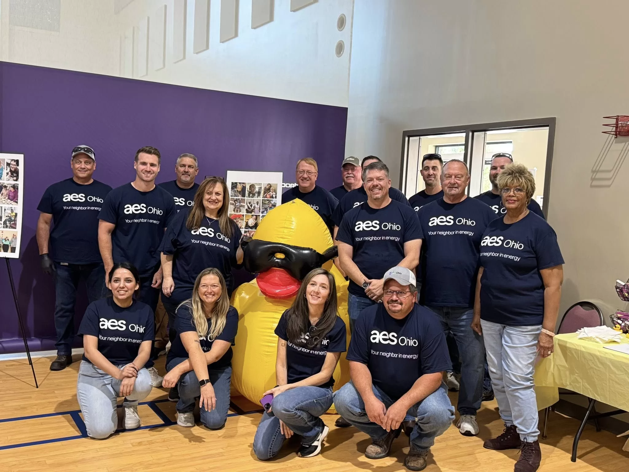 AES Ohio volunteer group with duck mascot