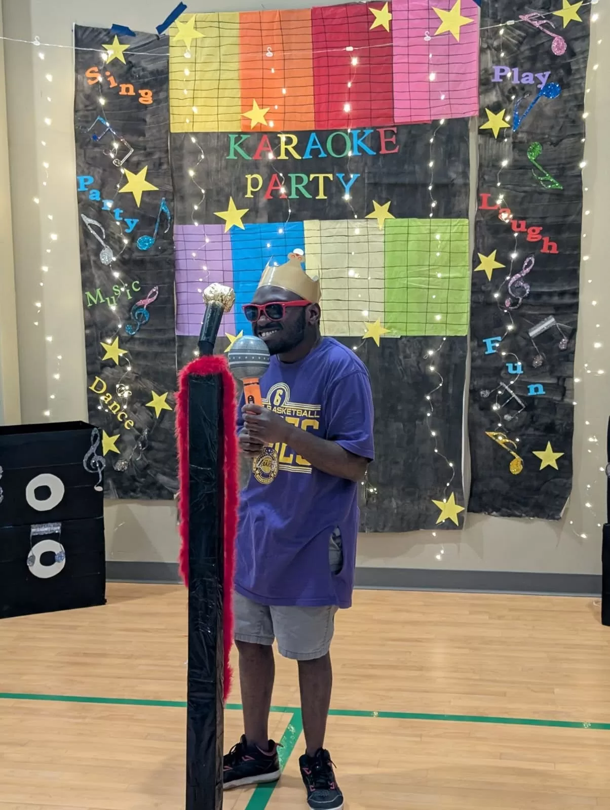 Client enjoying karaoke party